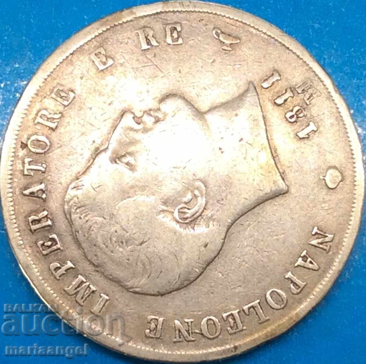 Auction  Napoleon 5 Lire 1811 France for Italy M - Milan 24.59g