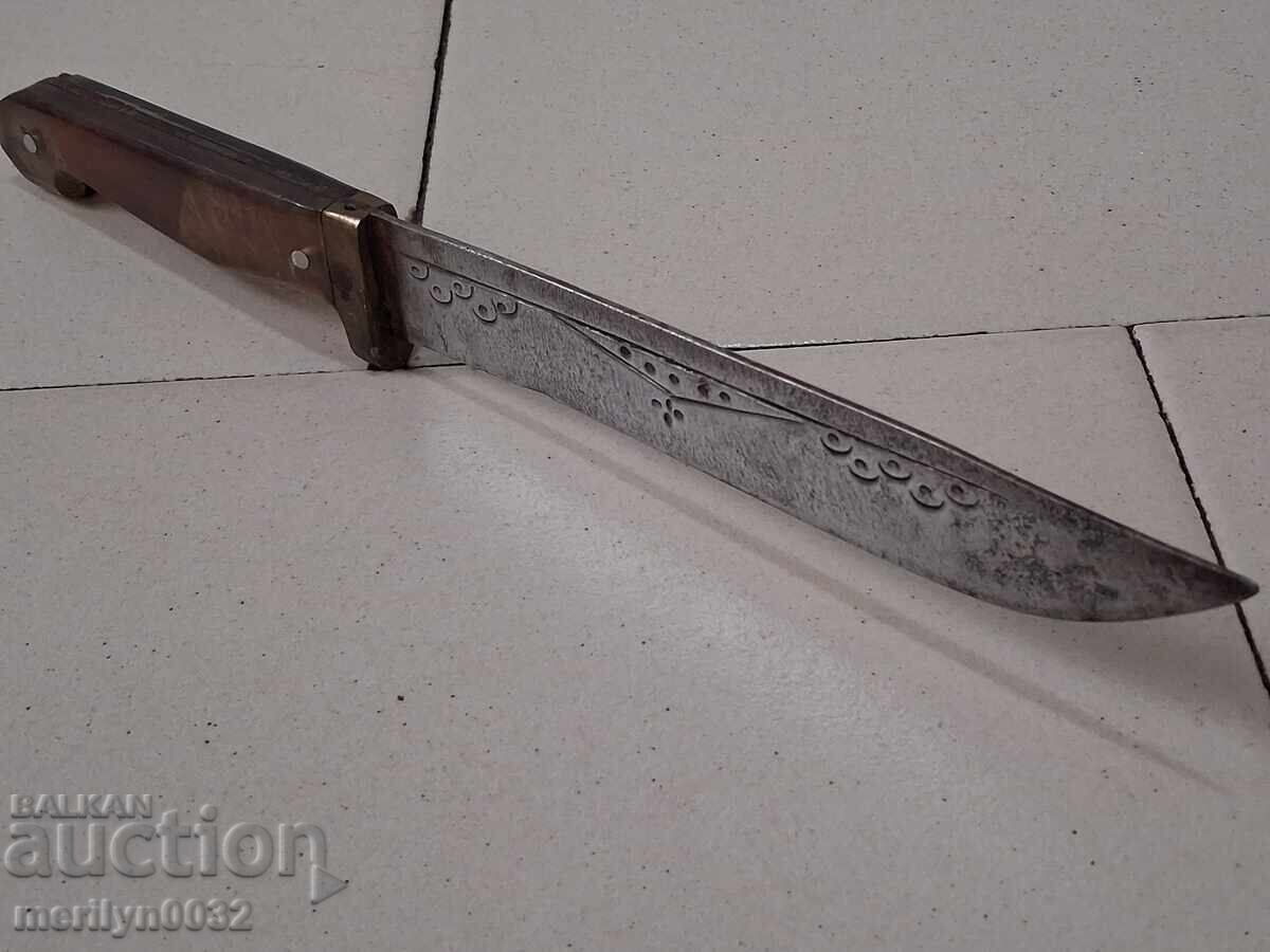 Δημοπρασία Παλιό μαχαίρι με εγχάρακτα Ν.Λ.Δ. λεπίδα