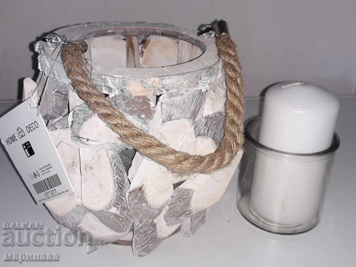 SFEȘNIC MARE. MATERIALE NATURALE. LUMÂNARE