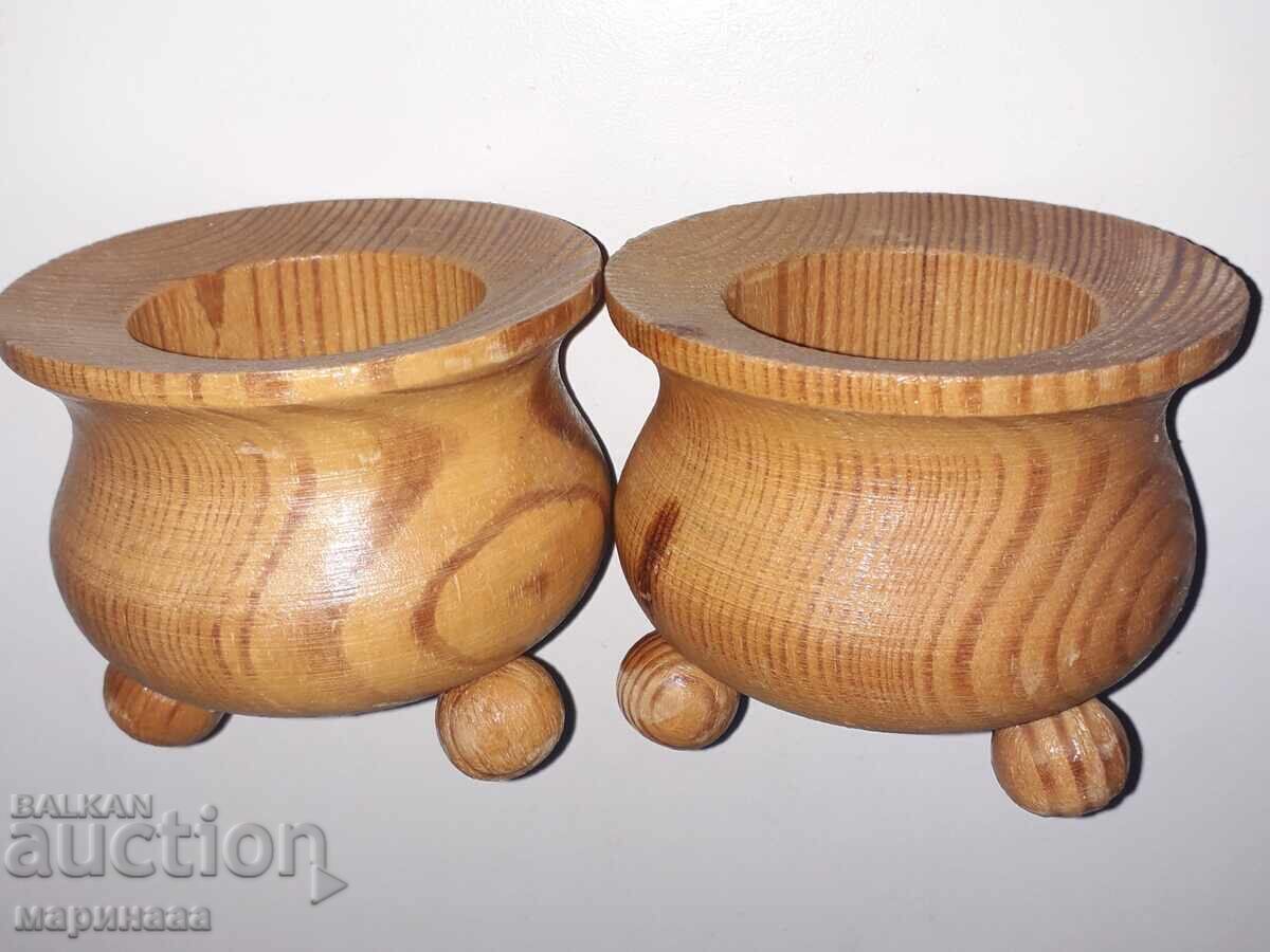 SET OF CANDLE HOLDERS. WOOD SET OF CANDLE HOLDERS. WOOD