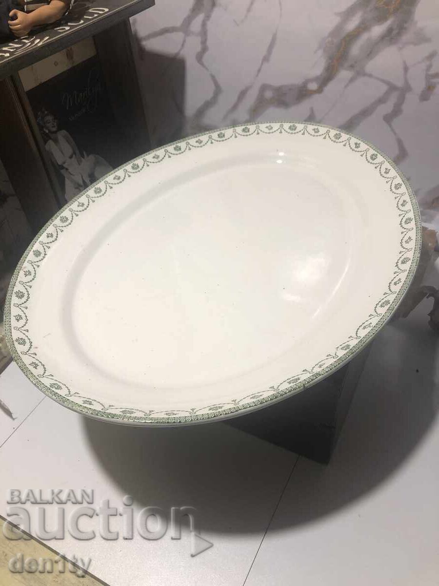 Auction  Very large old ceramic plate, made in England
