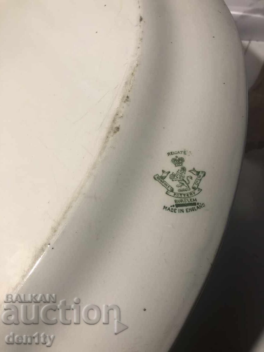 Very large old ceramic plate, made in England - 5