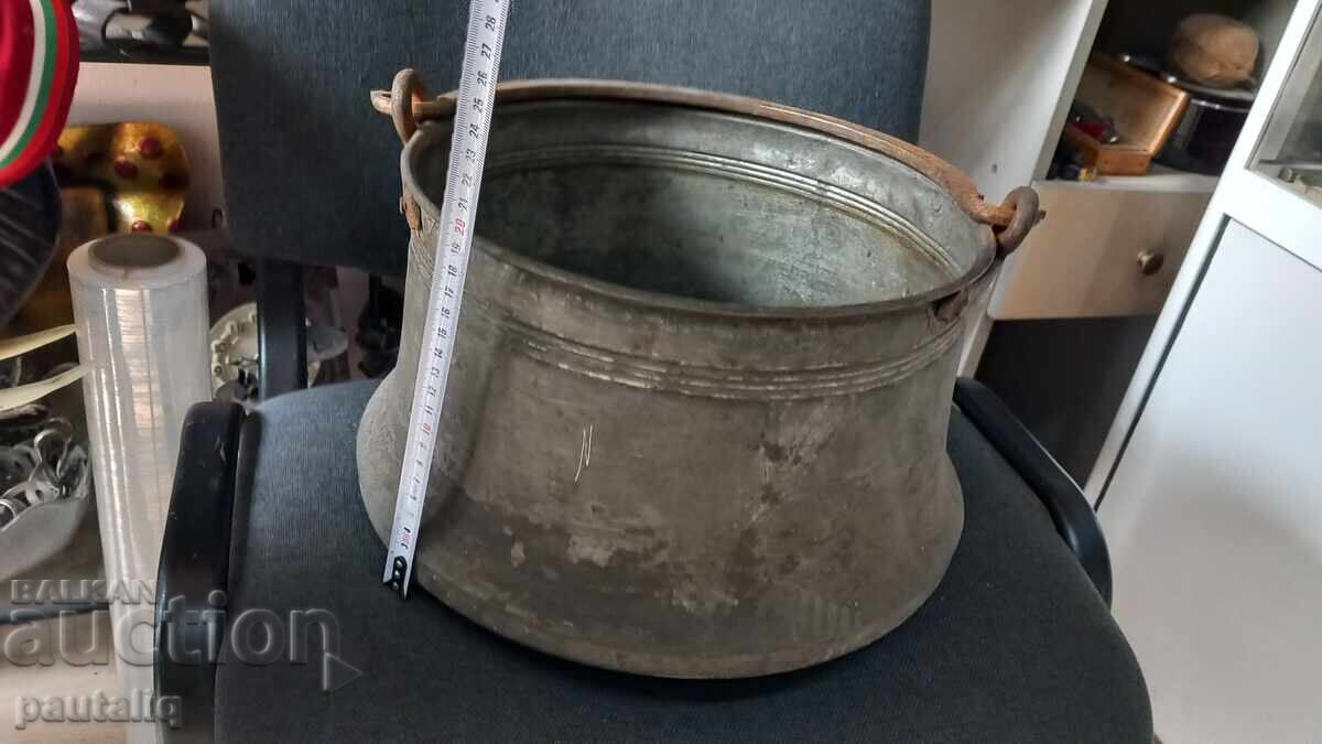 СТАР МЕДЕН КОТЕЛ С БРОНЗОВА ДРЪЖКА - 5