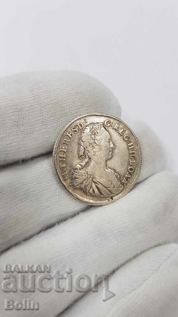 Delivery of Rare Silver Coin 15 Kreuzer Austria-Hungary Maria Theresa