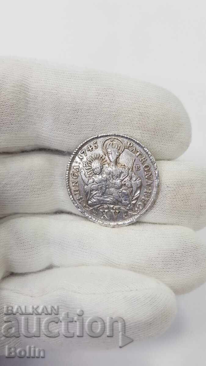 Rare Silver Coin 15 Kreuzer Austria-Hungary Maria Theresa - 6