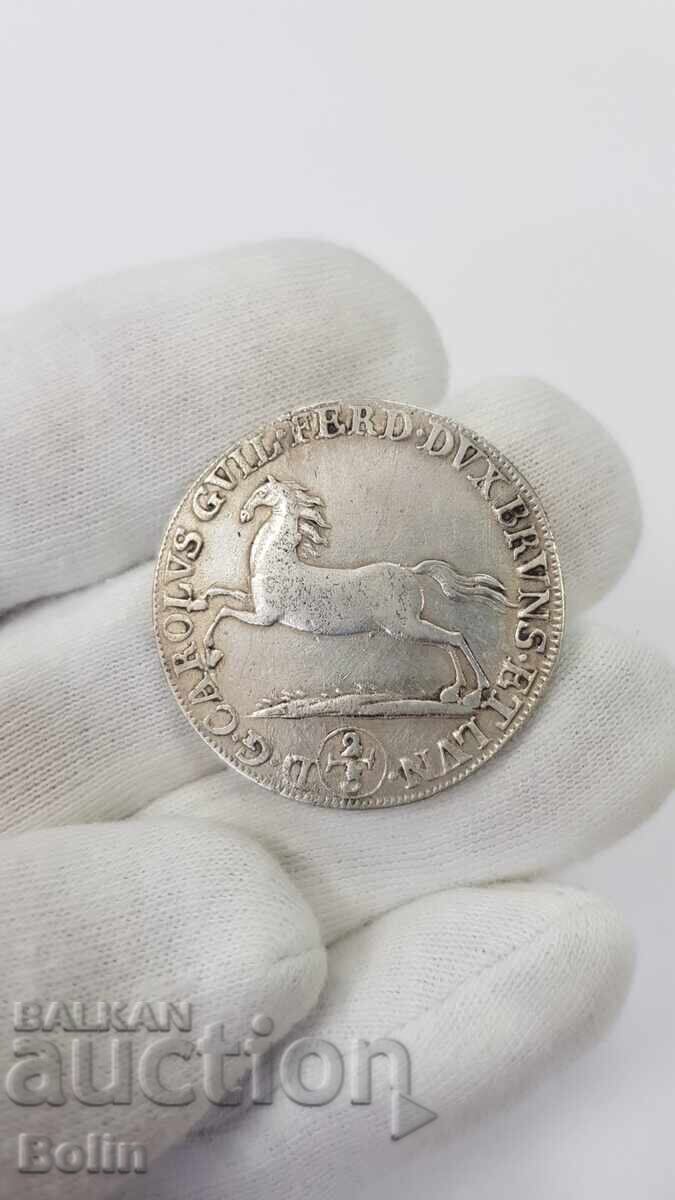 Rare Silver Coin 2/3 Thaler 1798 24 - MARIEN GROSCH with price 240.00 BGN | € 122.71
