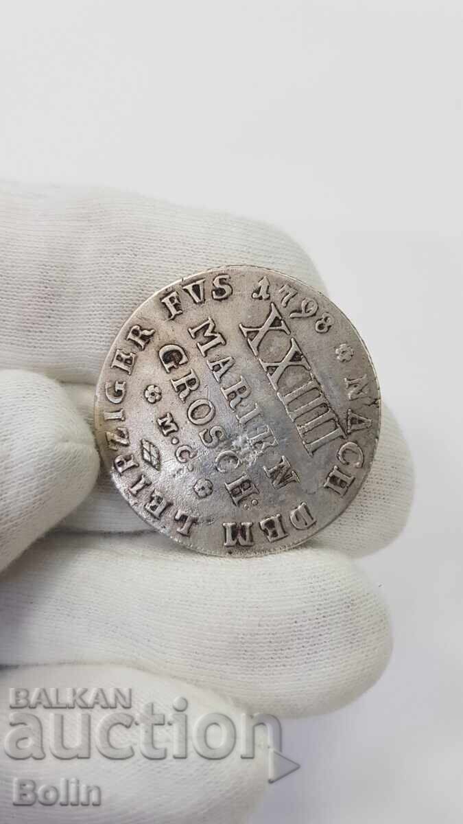 Licitație Monedă rară de argint 2/3 taler 1798 24 - MARIEN GROSCH