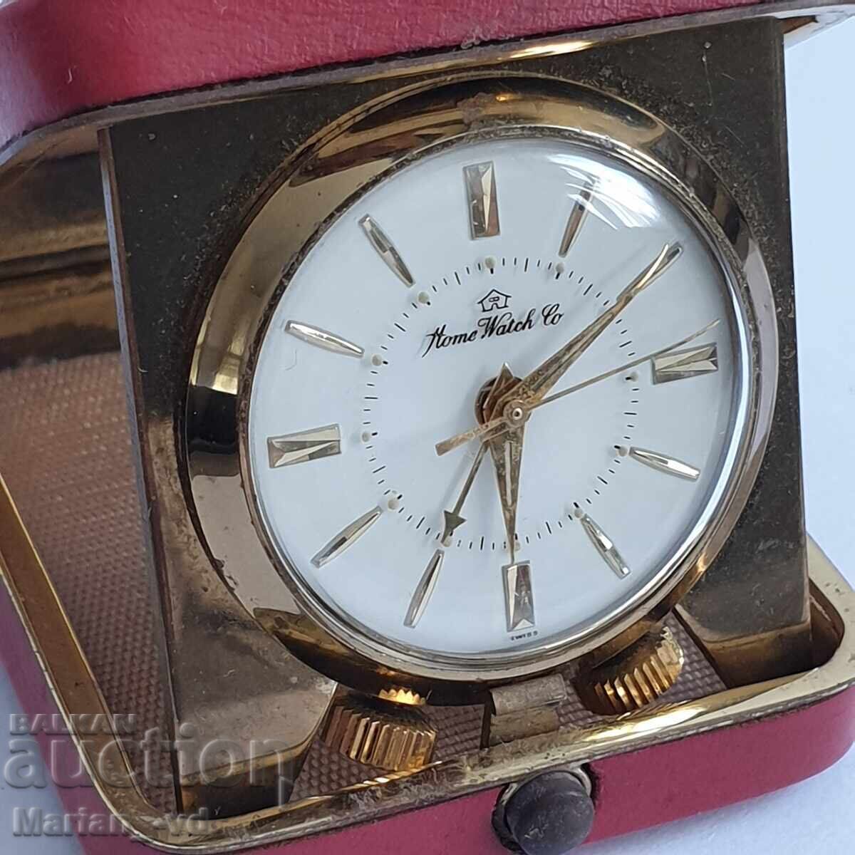 Delivery of Vintage Home Clock Co. Mini Alarm Clock in Leather Case Delivery of Vintage Home Clock Co. Mini Alarm Clock in Leather Case