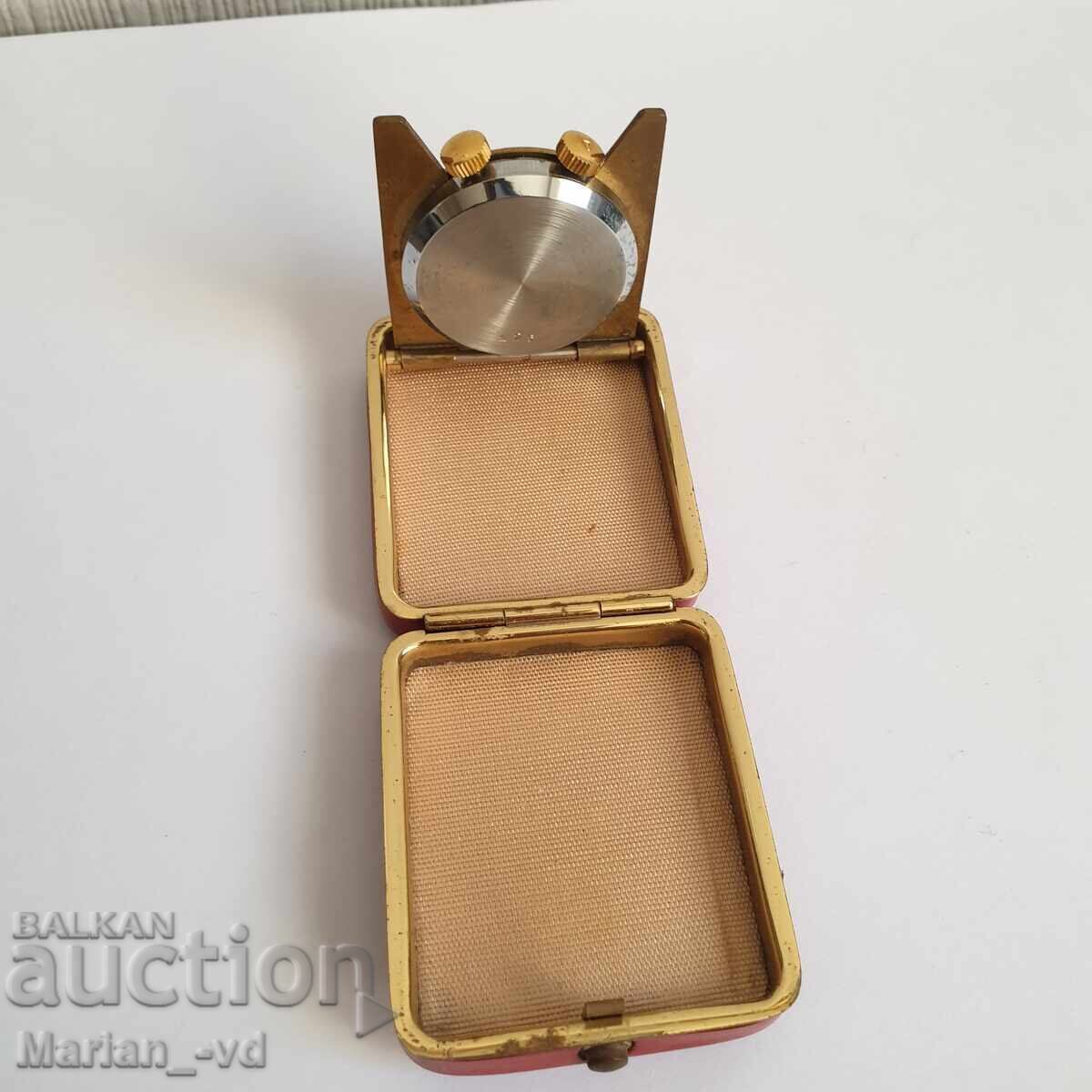 Vintage Home Clock Co. Mini Alarm Clock in Leather Case - 5 Vintage Home Clock Co. Mini Alarm Clock in Leather Case - 5