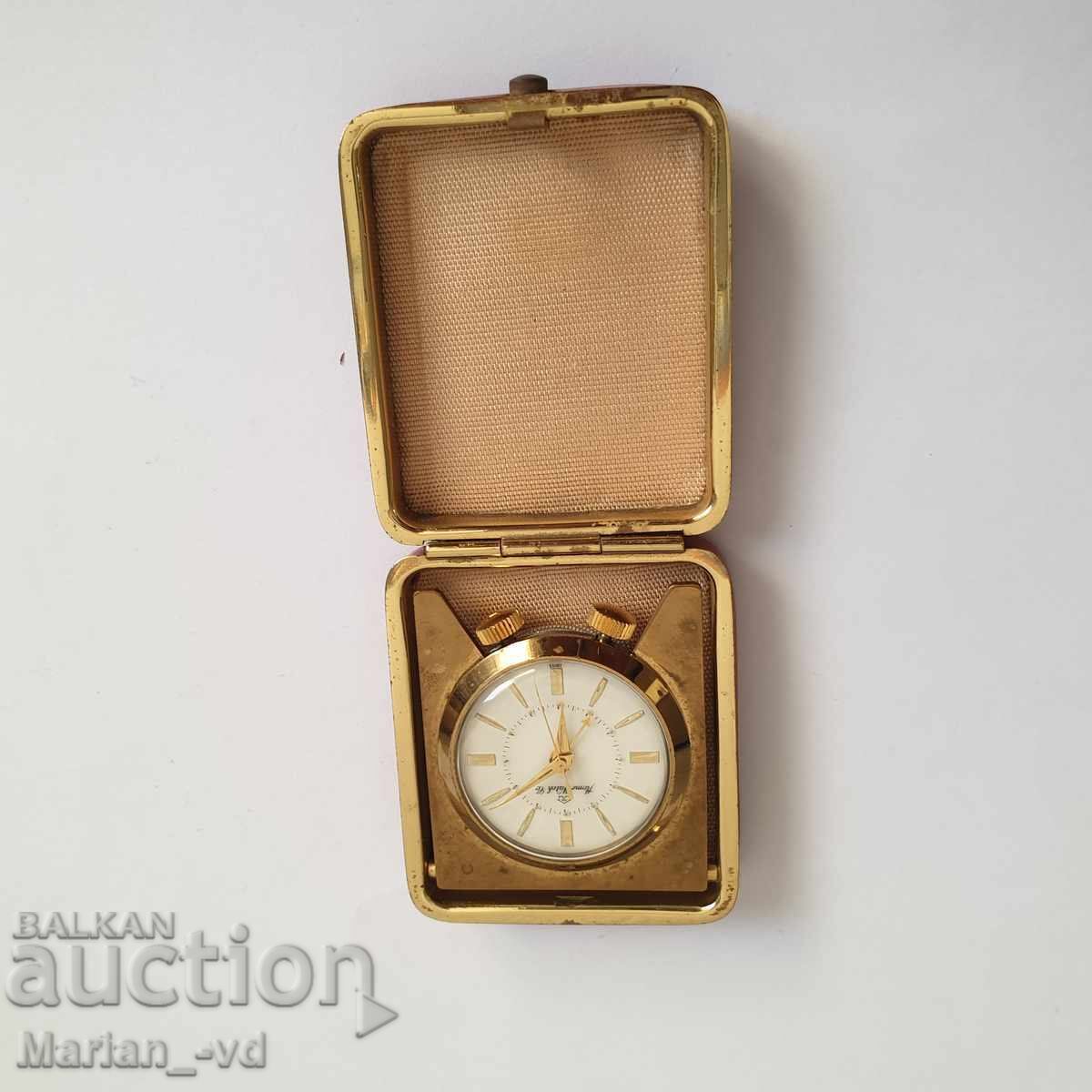 Vintage Home Clock Co. Mini Alarm Clock in Leather Case - 6 Vintage Home Clock Co. Mini Alarm Clock in Leather Case - 6