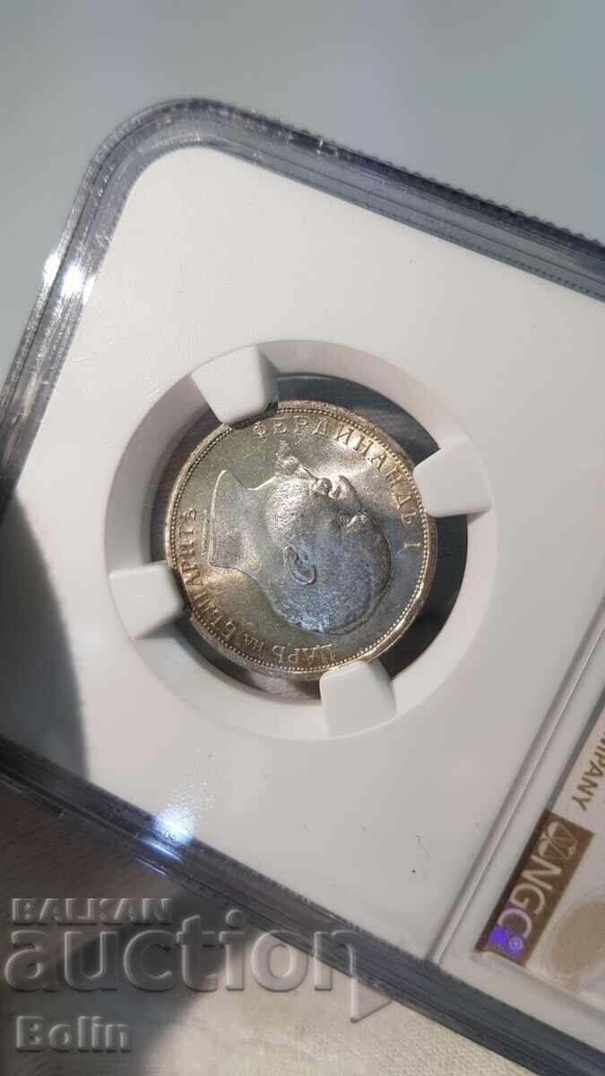 MS 62 - Monedă de argint bulgară regală 1 lev 1913 NGC - 5