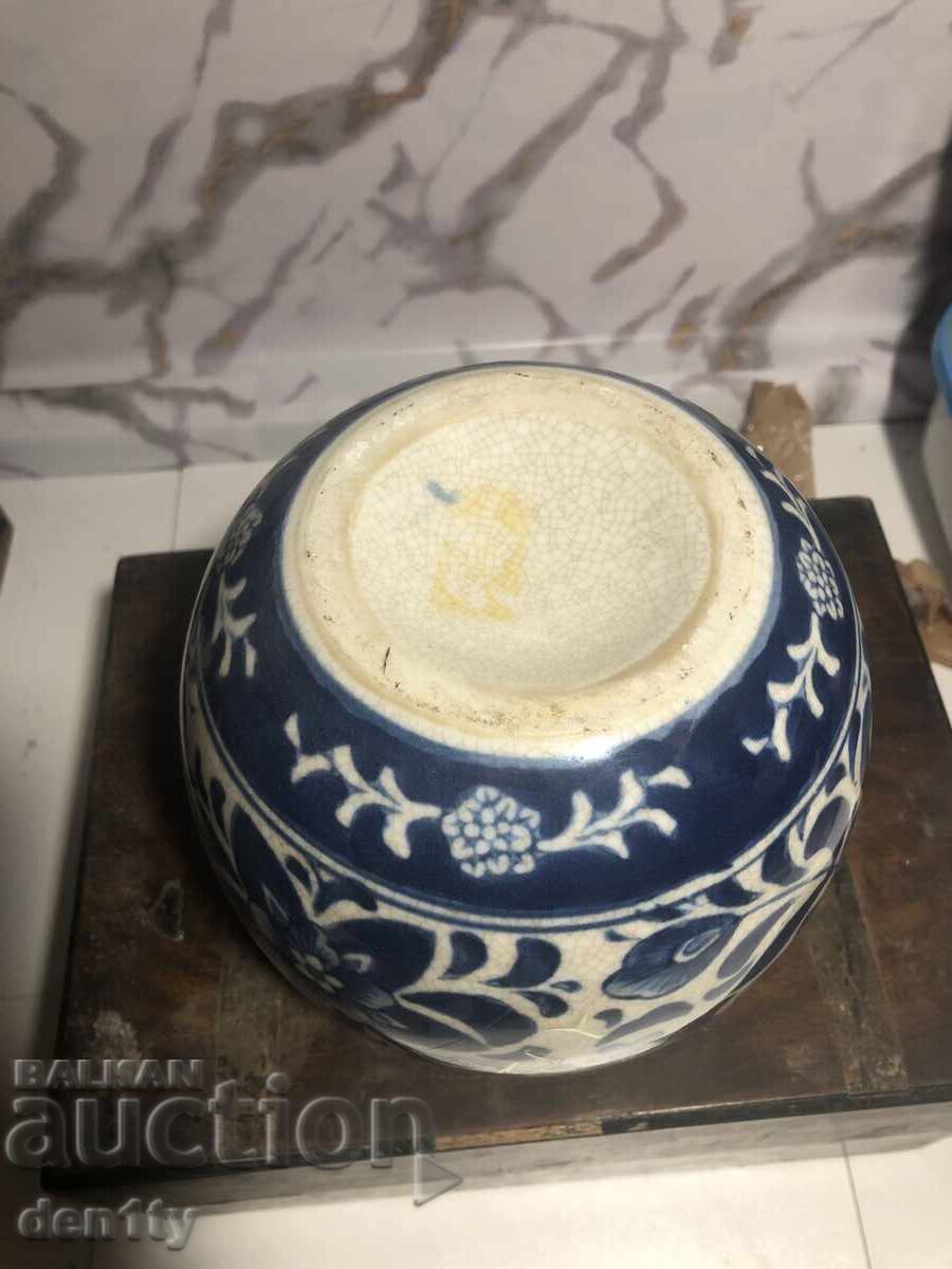 Κινέζικο κεραμικό βάζο, μπλε και λευκό - 5 Κινέζικο κεραμικό βάζο, μπλε και λευκό - 5