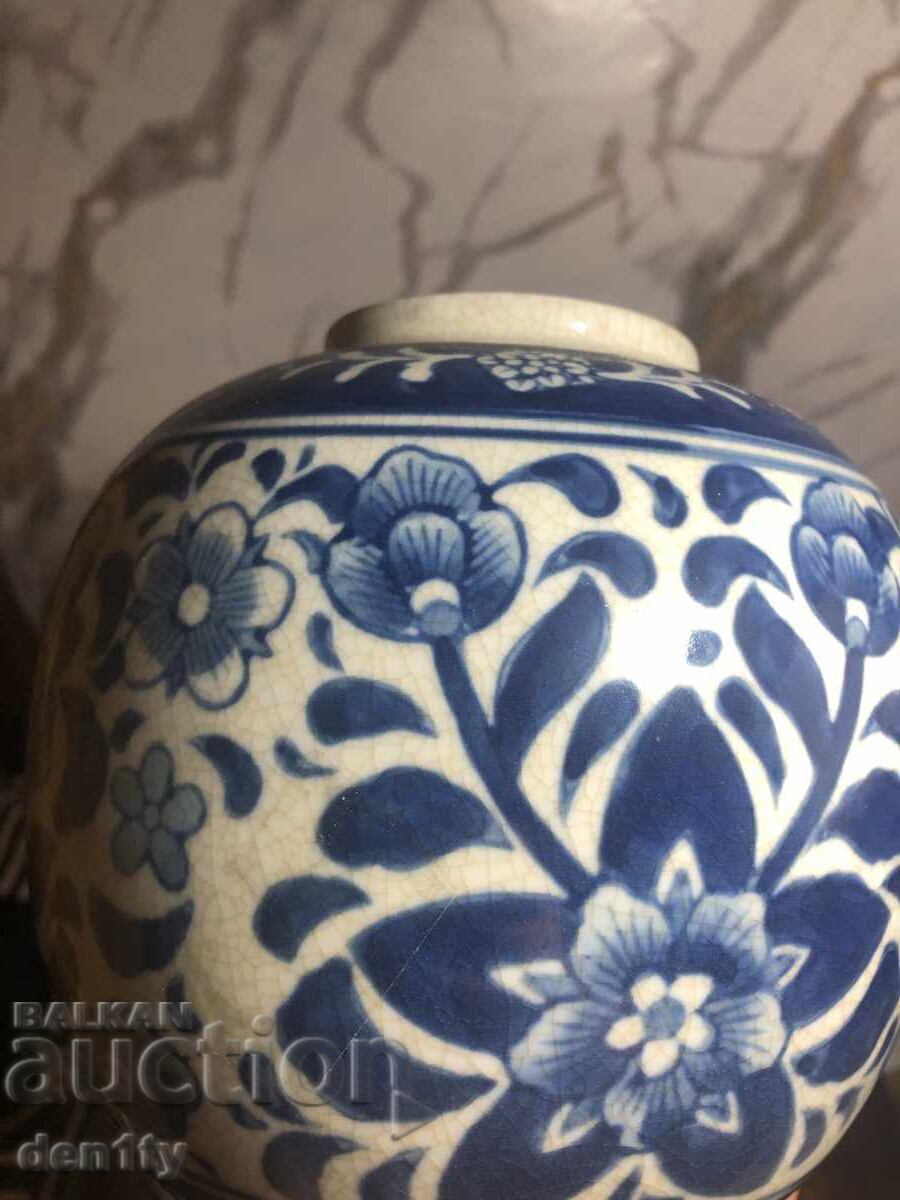 Κινέζικο κεραμικό βάζο, μπλε και λευκό - 6 Κινέζικο κεραμικό βάζο, μπλε και λευκό - 6
