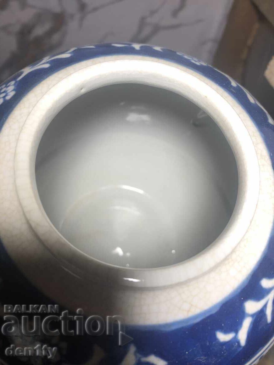 Κινέζικο κεραμικό βάζο, μπλε και λευκό - 7 Κινέζικο κεραμικό βάζο, μπλε και λευκό - 7