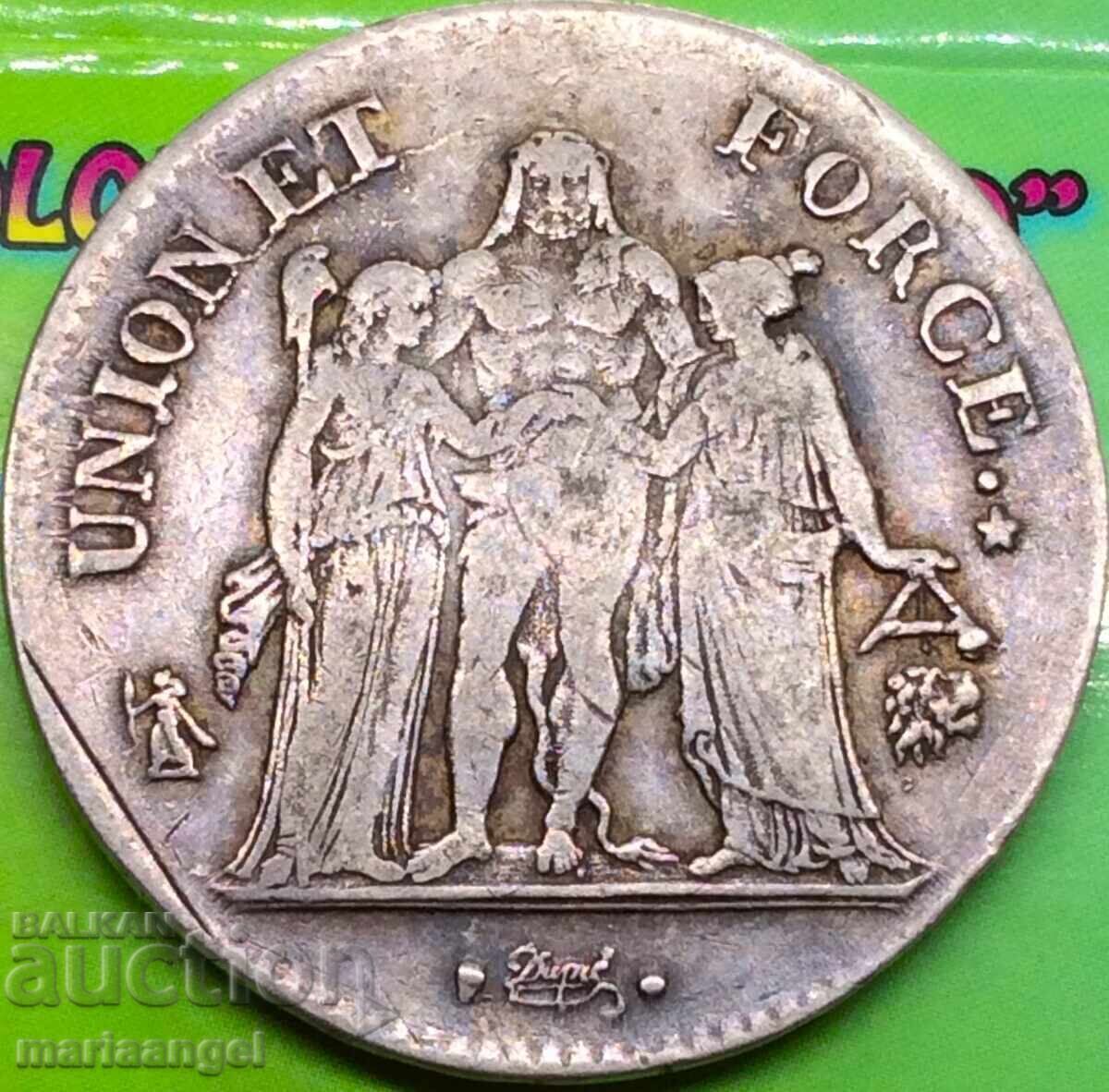 Napoleon 5 Franci LaN9 (1808) Franța Prim-Consul RR Napoleon 5 Franci LaN9 (1808) Franța Prim-Consul RR