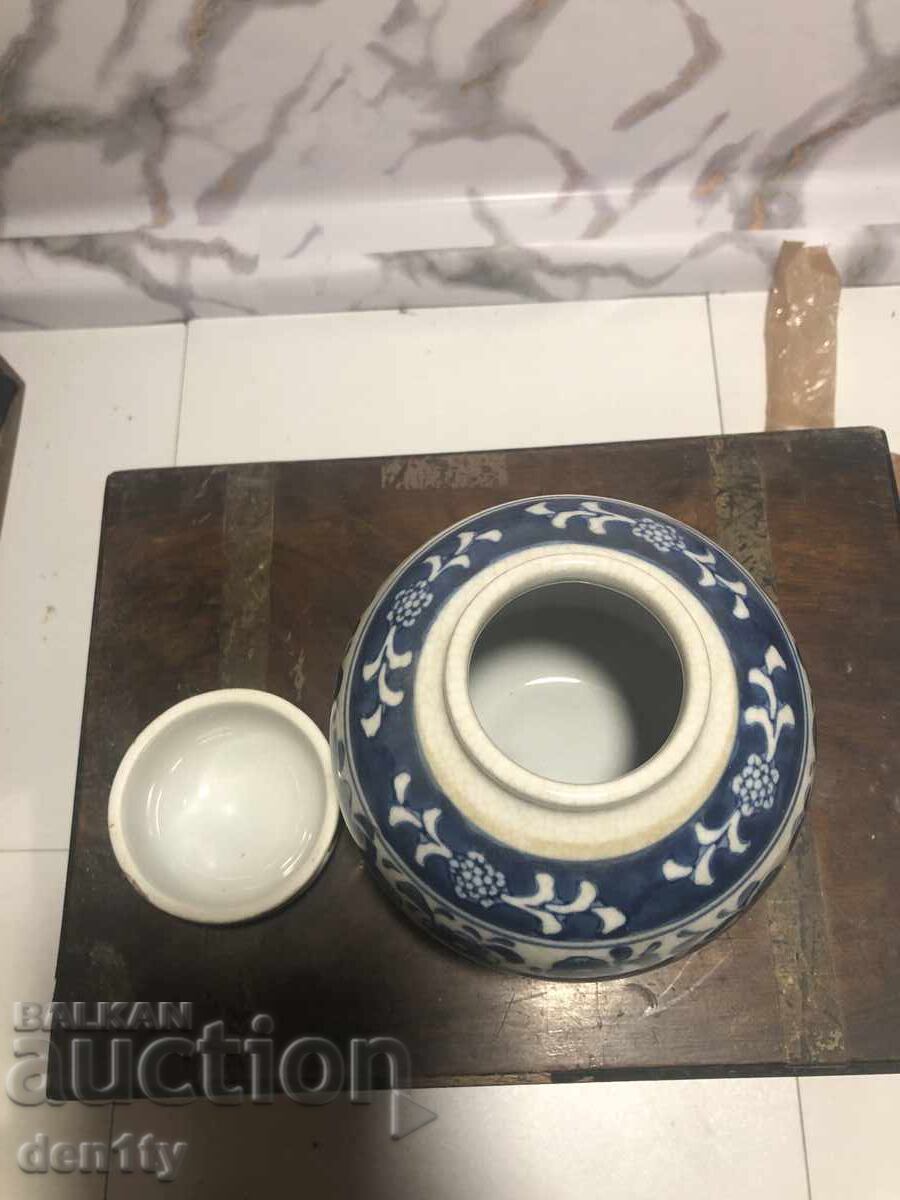 Chinese ceramic jar, blue and white with price 22.00 BGN | € 11.25