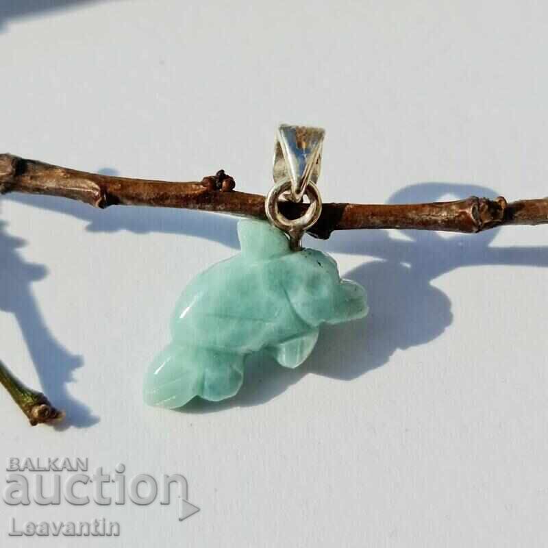 Silver Pendant "Heart of Atlantis" with Larimar Silver Pendant "Heart of Atlantis" with Larimar