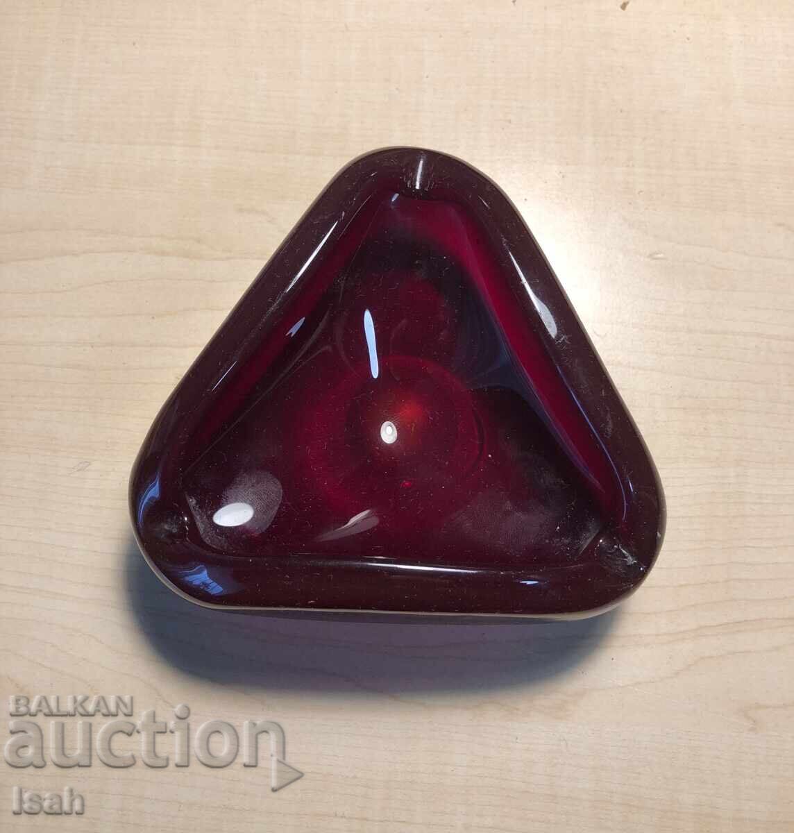Auction  Ashtray made of red glass