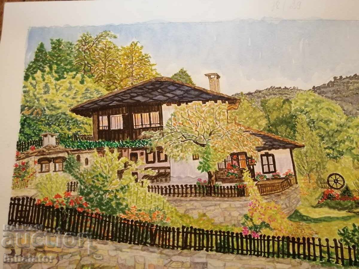 Acuarelă în Bojenci 38-29 cm cu preț 30.00 BGN | € 15.34 Acuarelă în Bojenci 38-29 cm cu preț 30.00 BGN | € 15.34