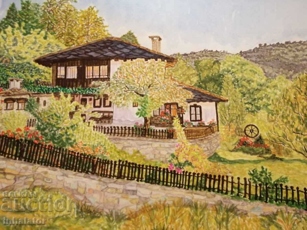 Livrarea Acuarelă în Bojenci 38-29 cm Livrarea Acuarelă în Bojenci 38-29 cm