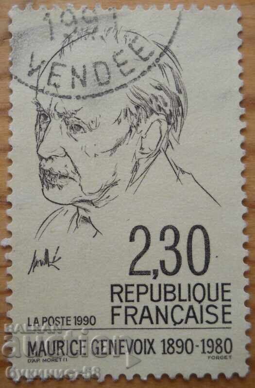 Франция "100 г. от рождението на Морис Женевоа" - 1990 г