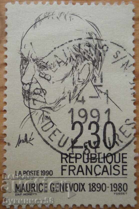 Франция "100 г. от рождението на Морис Женевоа" - 1990 г Франция "100 г. от рождението на Морис Женевоа" - 1990 г