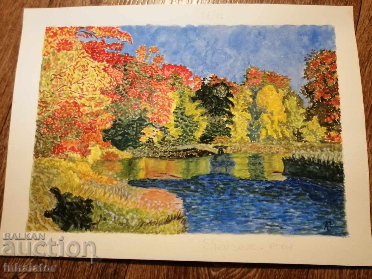 Watercolor Landscape Autumn 36 - 26 cm