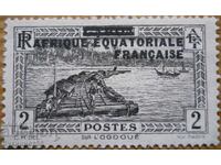 Френска Екваториална Африка - 1936 г (надпечатка)