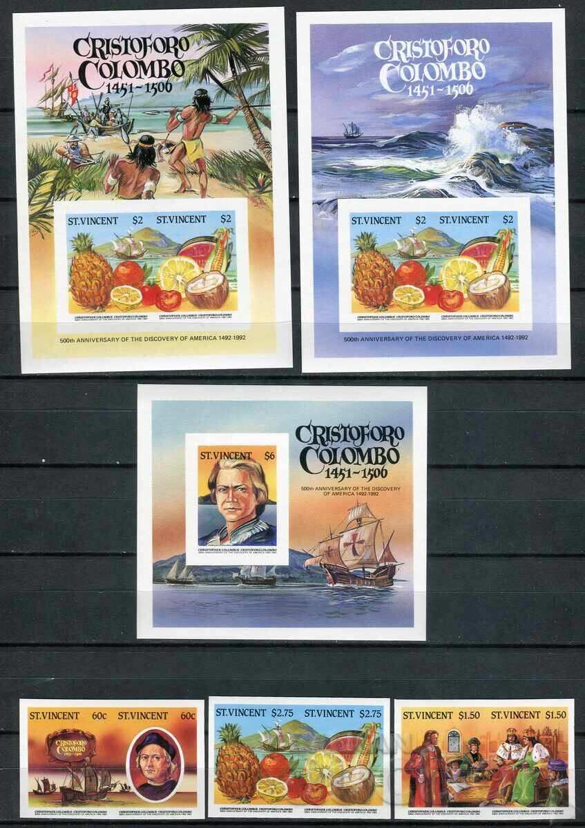 Δημοπρασία Νήσος Αγίου Βικεντίου 1986 MnH - Γεωγραφικές ανακαλύψεις, Κολόμβος