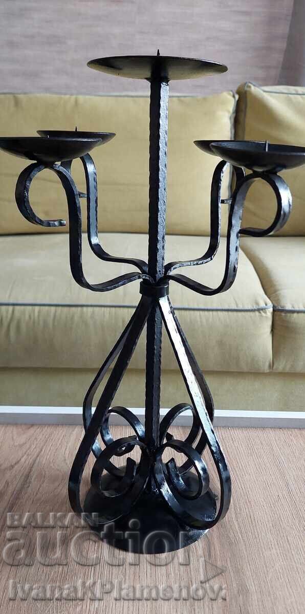 Sfeșnic fier forjat înălțime 40cm pentru cunoscători - 5