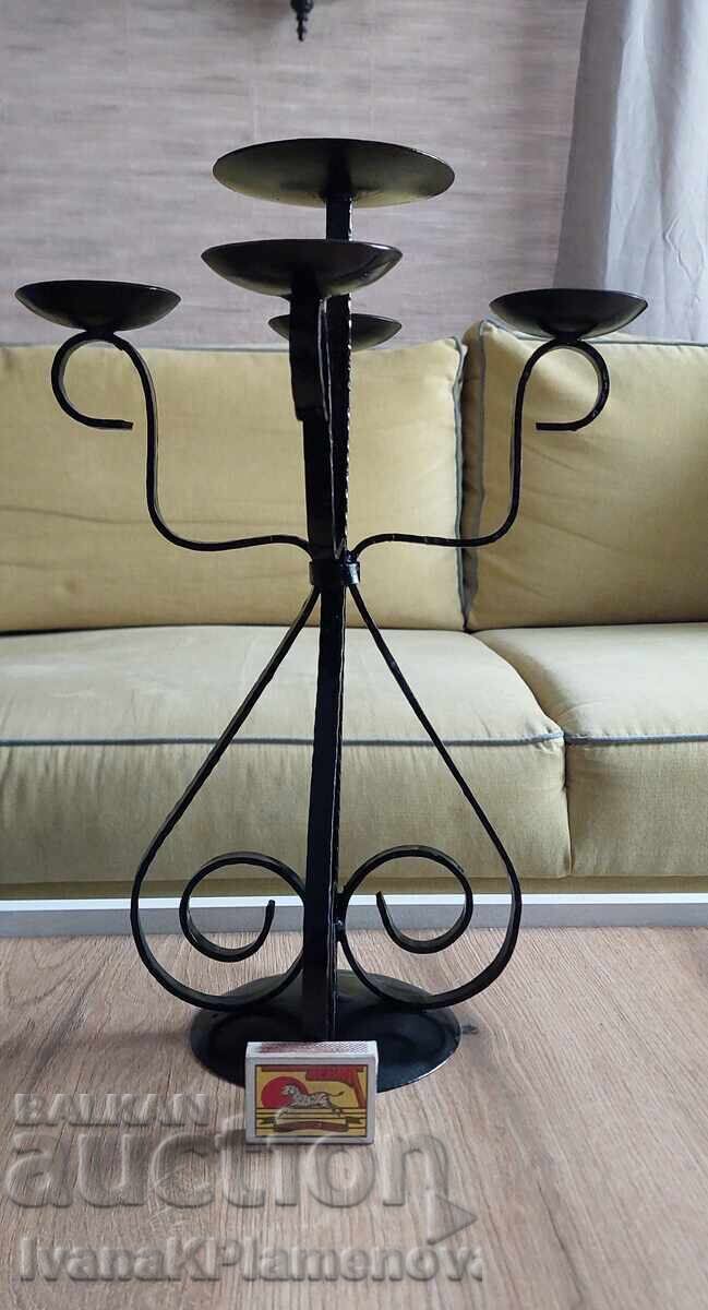 Sfeșnic fier forjat înălțime 40cm pentru cunoscători - 6