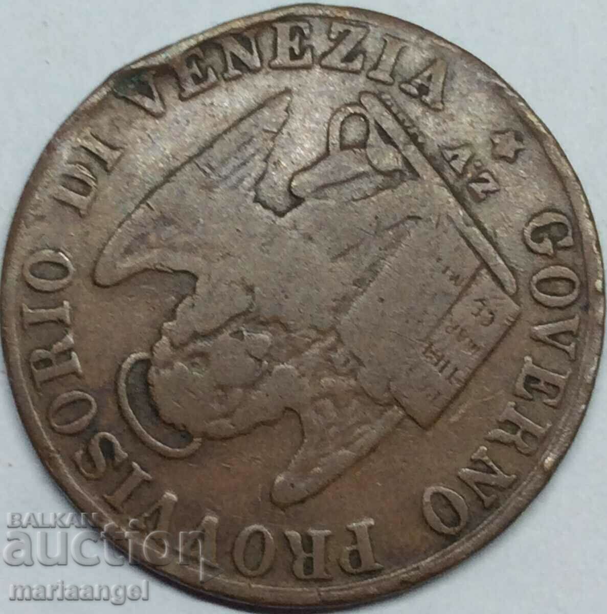Licitație Venetia 5 centesimi 1849 Italia 24mm cupru