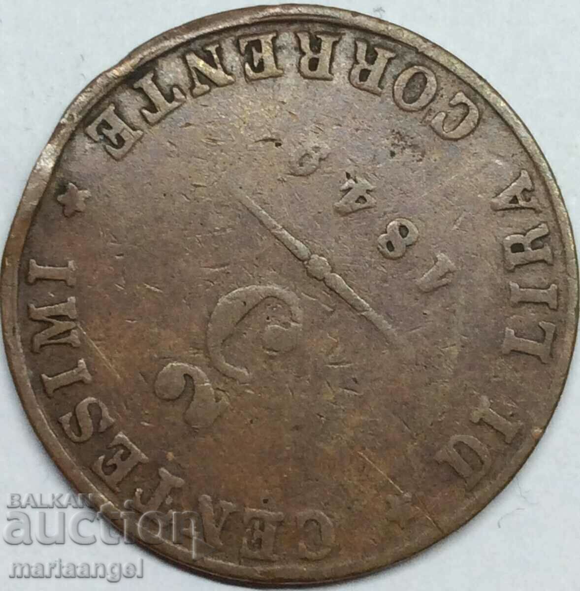 Livrarea Venetia 5 centesimi 1849 Italia 24mm cupru