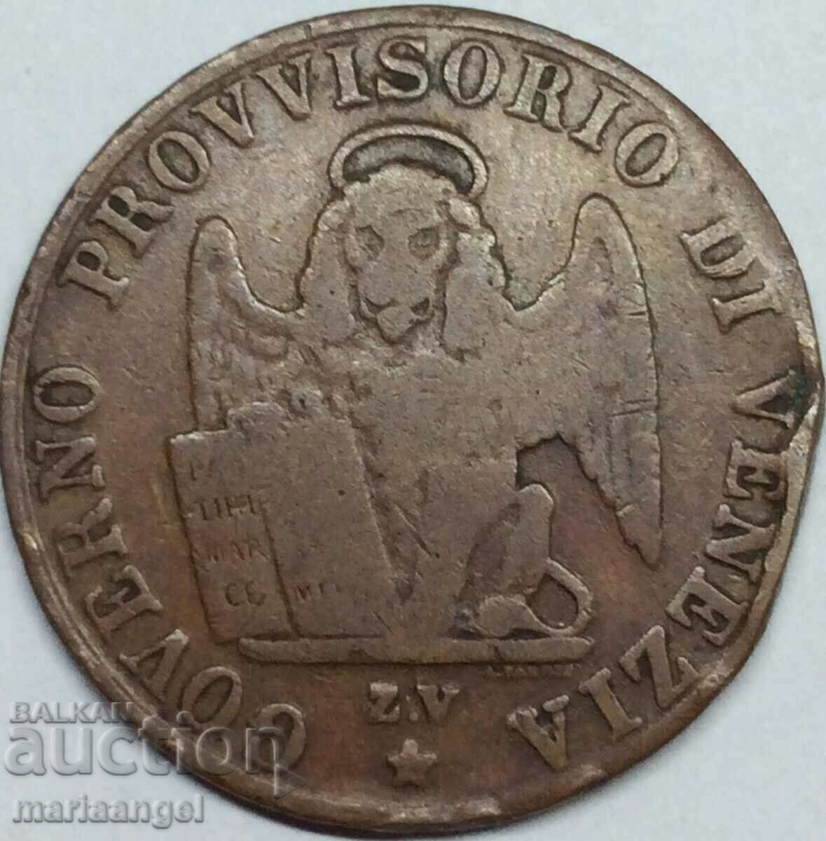 Venetia 5 centesimi 1849 Italia 24mm cupru - 6