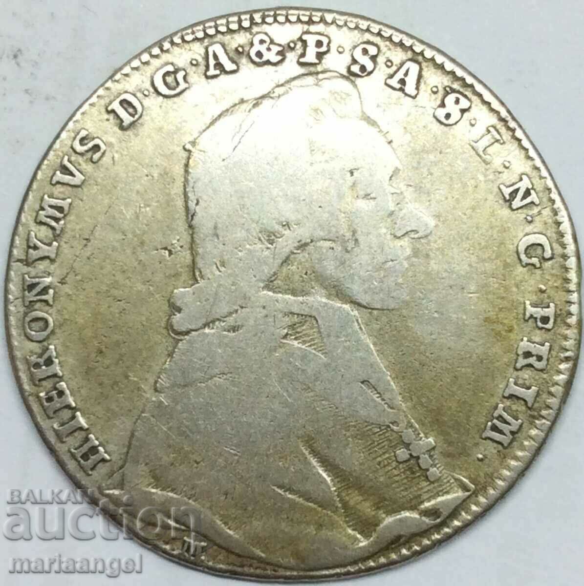 20 кройцера 1782 Австрия Залцбург граф Колоредо сребро - 6 20 кройцера 1782 Австрия Залцбург граф Колоредо сребро - 6