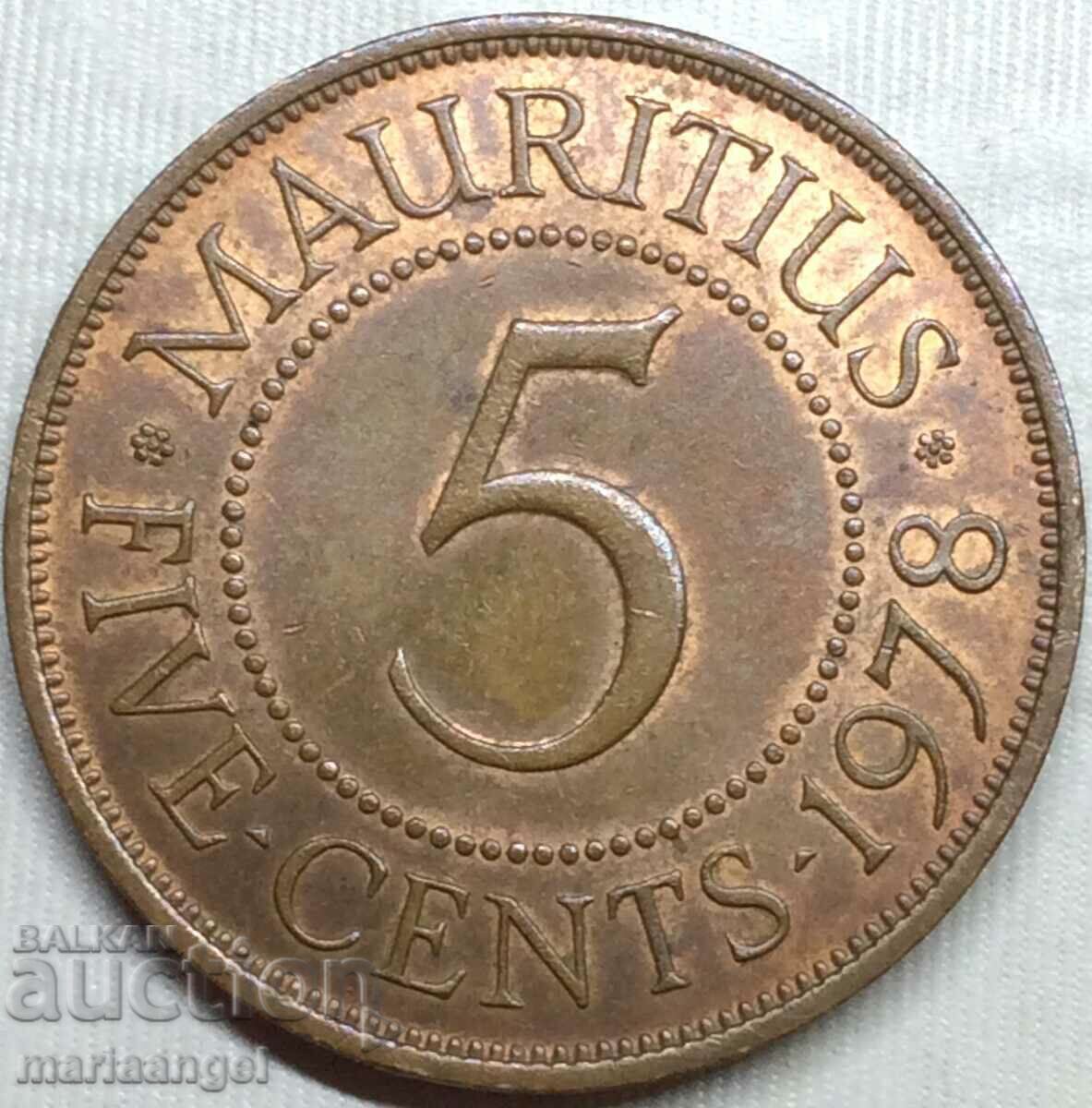 5 cents 1978 Mauritius Elizabeth II 28mm 5 cents 1978 Mauritius Elizabeth II 28mm