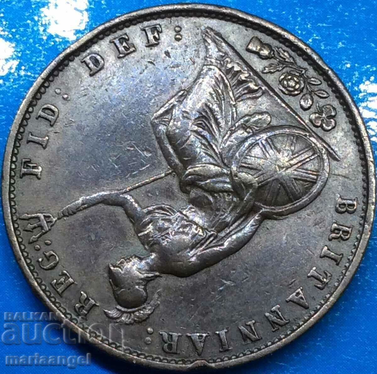 Marea Britanie 1/2 penny 1853 9.61g 28mm bronz - 5 Marea Britanie 1/2 penny 1853 9.61g 28mm bronz - 5