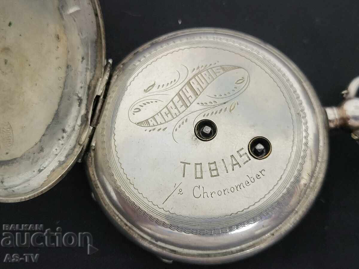 Ceas de buzunar argintiu vechi - 5