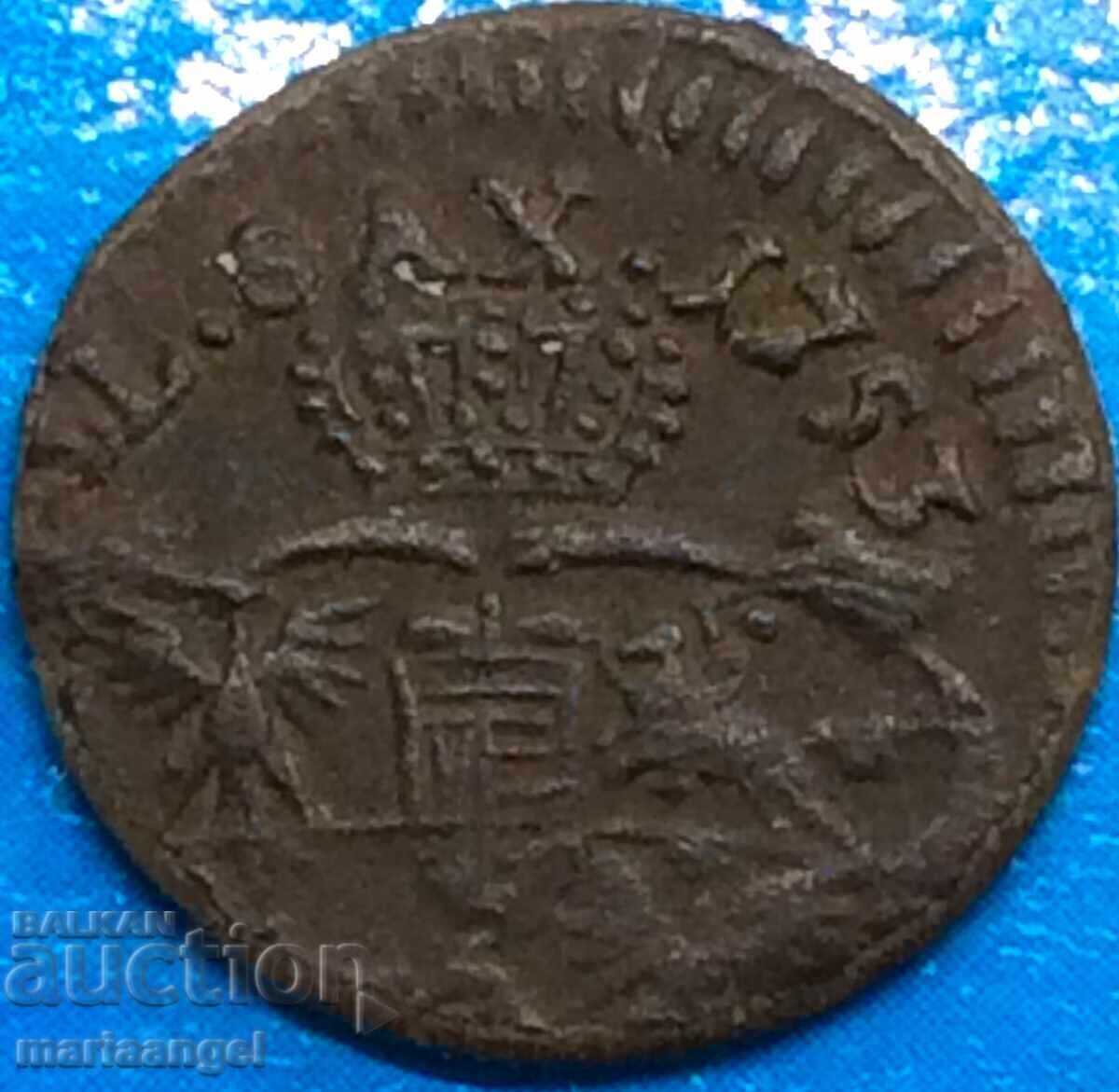 Σαξονία 1 γρόσι 1753 Αύγουστος Γ' Πολωνία χάλκινο - 5