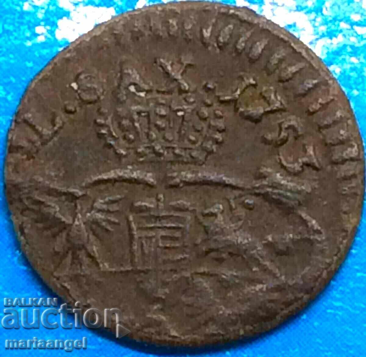 Σαξονία 1 γρόσι 1753 Αύγουστος Γ' Πολωνία χάλκινο