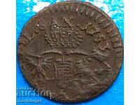 Σαξονία 1 γρόσι 1753 Αύγουστος Γ' Πολωνία χάλκινο