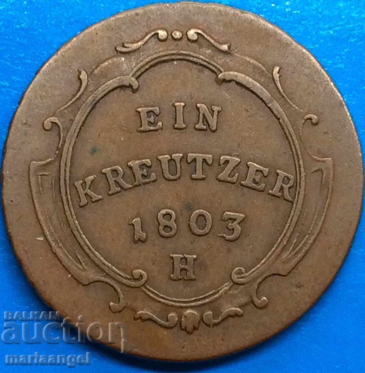 1 Kreuzer 1803 N - Günzburg Austria 6,03g χαλκός σπάνιος - 5