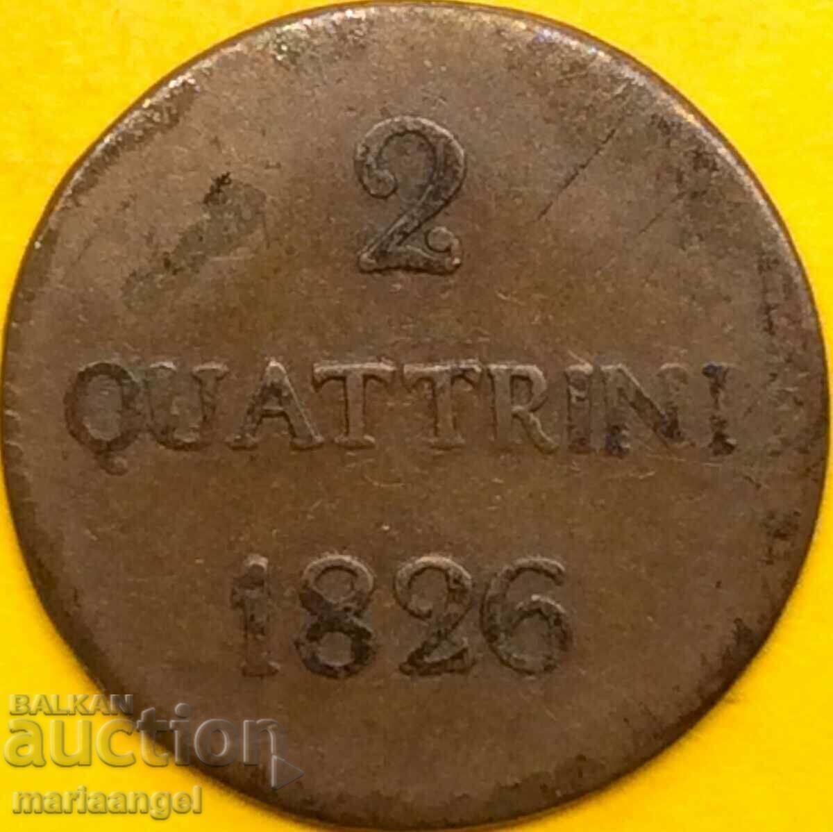 2 τετράστιχα 1826 Δουκάτο της Λούκα Ιταλίας Carlo L. Di Borbon με τιμή 78.00 BGN | € 39.88