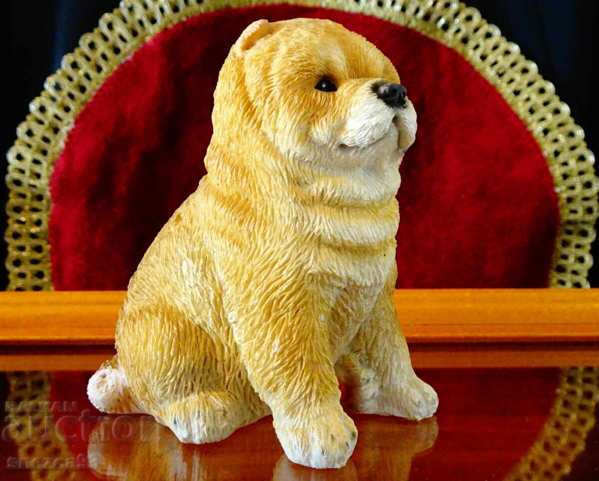 Порцеланова фигура куче Чау-чау,печат.