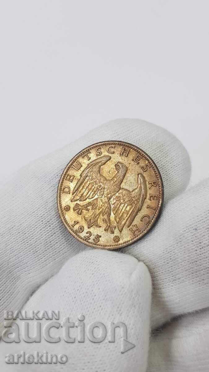 Συλλεκτικό ασημένιο νόμισμα 1 μάρκο Ράιχ 1925 Γερμανία με τιμή 30.00 BGN | € 15.34 Συλλεκτικό ασημένιο νόμισμα 1 μάρκο Ράιχ 1925 Γερμανία με τιμή 30.00 BGN | € 15.34