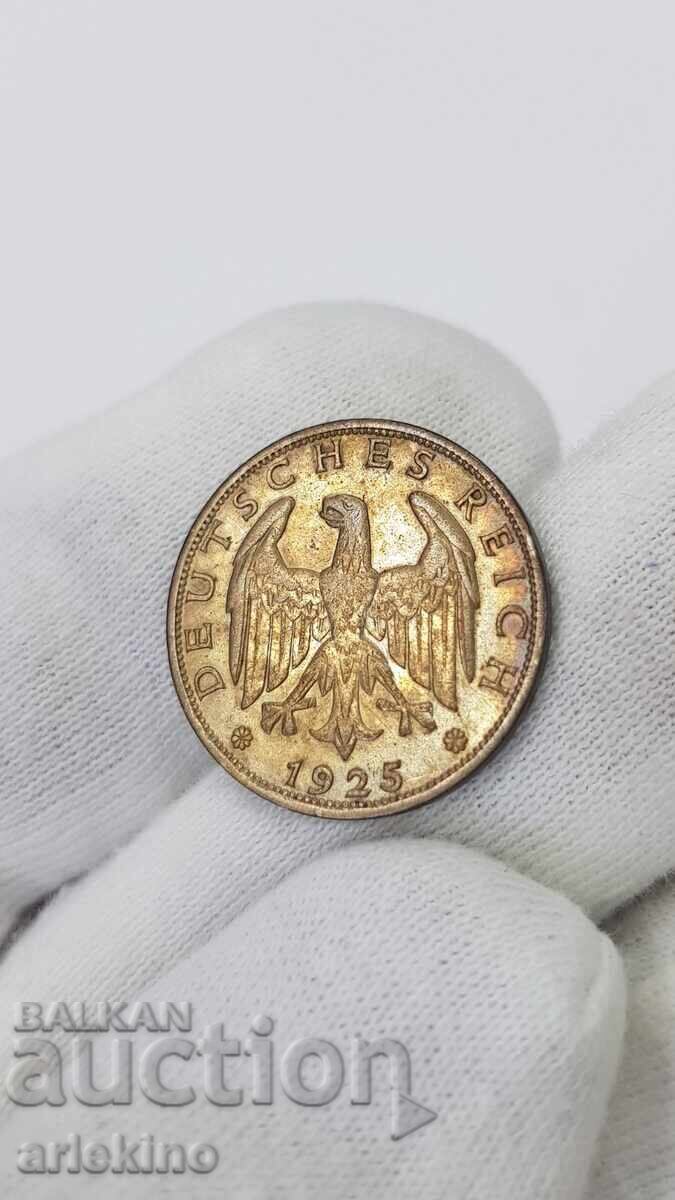 Συλλεκτικό ασημένιο νόμισμα 1 μάρκο Ράιχ 1925 Γερμανία Συλλεκτικό ασημένιο νόμισμα 1 μάρκο Ράιχ 1925 Γερμανία