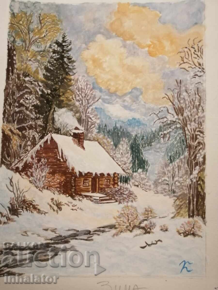 Watercolor Winter 21 - 28 cm with price 25.00 BGN | € 12.78