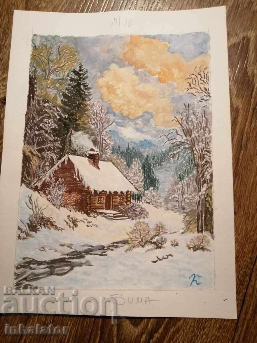 Watercolor Winter 21 - 28 cm