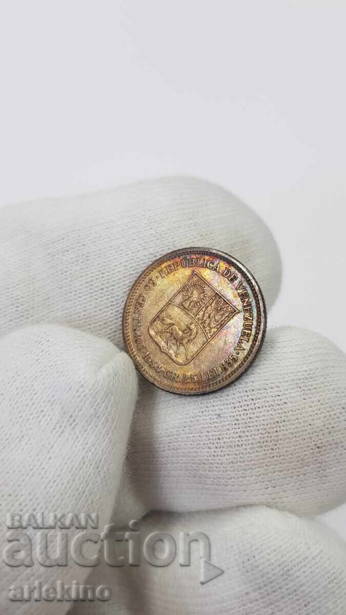 Δημοπρασία Συλλεκτικό ασημένιο νόμισμα 50 σεντίμος 1954 Βενεζουέλα Δημοπρασία Συλλεκτικό ασημένιο νόμισμα 50 σεντίμος 1954 Βενεζουέλα