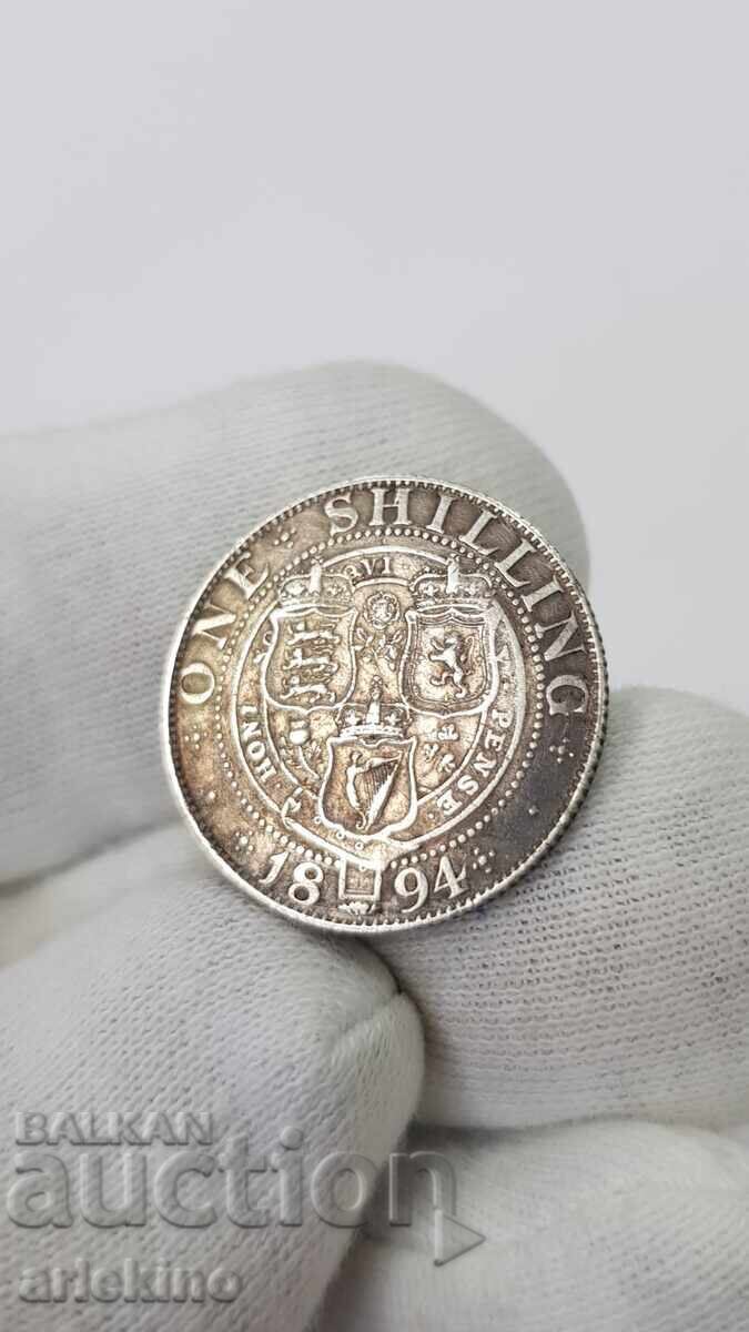 Рядка сребърна монета 1 шилинг 1894г Великобритания Виктория с цена € 40.90 | 79.99 лв.